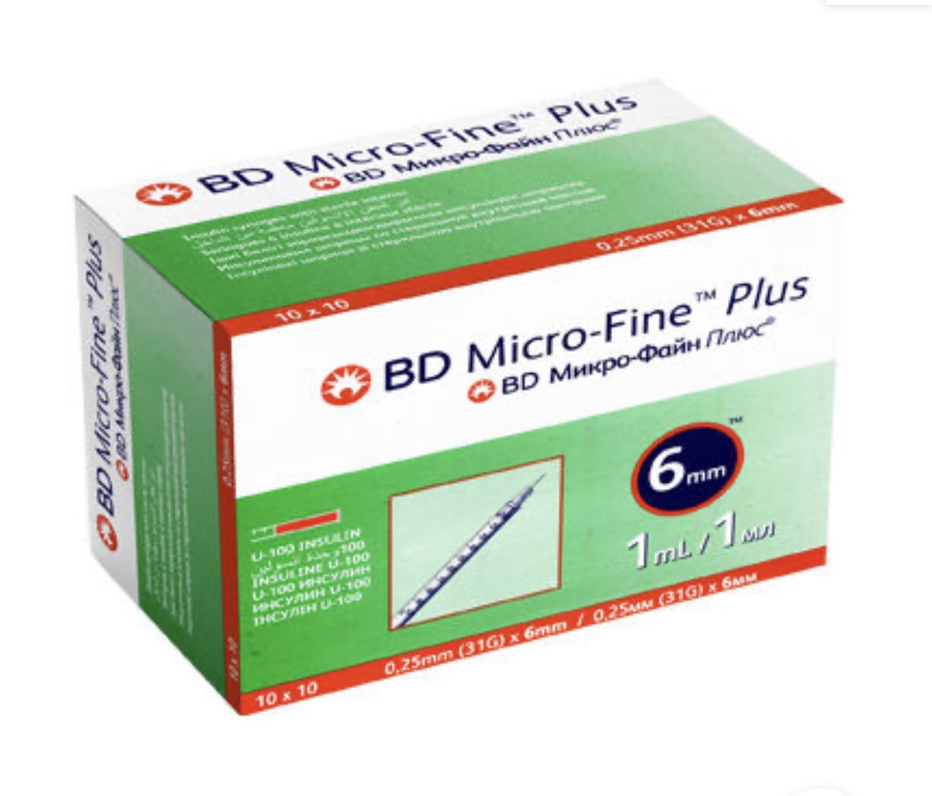 سرنگ انسولین BD مدل Micro-Fine حجم 1 میلی‌ لیتر